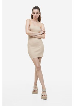 H & M - Sukienka bandeau w prążki - Beżowy ze sklepu H&M w kategorii Sukienki - zdjęcie 170318267