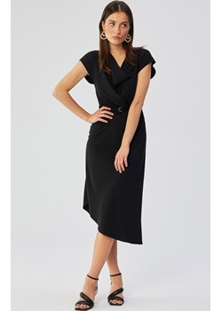 Czarna sukienka asymetryczna z dekoltem typu woda S362, Kolor czarny, Rozmiar L, Stylove ze sklepu Primodo w kategorii Sukienki - zdjęcie 170320856