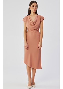 Sukienka asymetryczna z dekoltem typu woda różana S362, Kolor różany, Rozmiar L, Stylove ze sklepu Primodo w kategorii Sukienki - zdjęcie 170320869