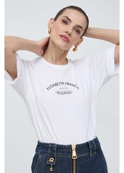 Elisabetta Franchi t-shirt bawełniany damski kolor biały MA02342E2 ze sklepu ANSWEAR.com w kategorii Bluzki damskie - zdjęcie 170324029