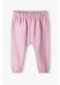 Różowe dzianinowe spodnie dla niemowlaka - 5.10.15. ze sklepu 5.10.15 w kategorii Spodnie i półśpiochy - zdjęcie 170326196