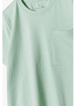 Zielony dzianinowy t-shirt dla chłopca - 100% bawełna - Lincoln&Sharks ze sklepu 5.10.15 w kategorii T-shirty chłopięce - zdjęcie 170326235