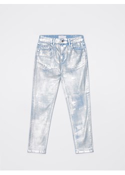 Mohito - Metaliczne jeansy mom slim - szary ze sklepu Mohito w kategorii Jeansy damskie - zdjęcie 170327785