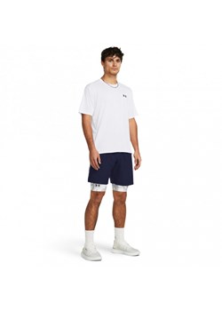 Męskie spodenki treningowe Under Armour UA Tech Woven Wordmark Short - granatowe ze sklepu Sportstylestory.com w kategorii Spodenki męskie - zdjęcie 170334888