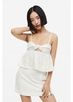 H & M - Top z baskinką i skręconym detalem - Biały ze sklepu H&M w kategorii Bluzki damskie - zdjęcie 170335317
