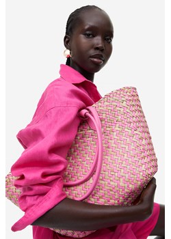 H & M - Słomkowa torba shopper - Różowy ze sklepu H&M w kategorii Torby letnie - zdjęcie 170335326
