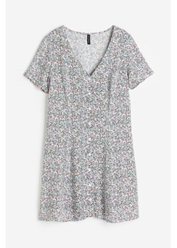 H & M - Sukienka z guzikami i wiązaniem z przodu - Biały ze sklepu H&M w kategorii Sukienki - zdjęcie 170335429