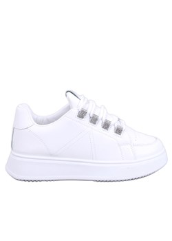 Sneakersy z grubymi sznurówkami Sadri White białe ze sklepu ButyModne.pl w kategorii Trampki damskie - zdjęcie 170335665