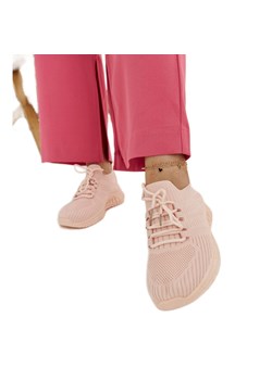 Różowe materiałowe sneakersy Ornella ze sklepu ButyModne.pl w kategorii Buty sportowe damskie - zdjęcie 170335768