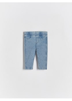 Reserved - Jegginsy z efektem sprania - niebieski ze sklepu Reserved w kategorii Spodnie i półśpiochy - zdjęcie 170338876