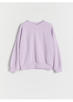 Reserved - Gładka bluza z bawełną - lawendowy ze sklepu Reserved w kategorii Bluzy dziewczęce - zdjęcie 170339015