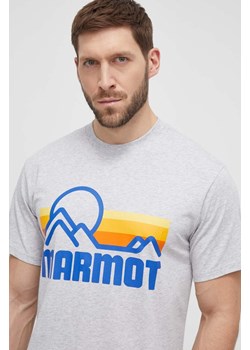 Marmot t-shirt Coastal męski kolor szary z nadrukiem ze sklepu ANSWEAR.com w kategorii T-shirty męskie - zdjęcie 170339577