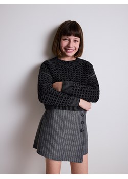 Reserved - Ażurowy sweter z połyskiem - czarny ze sklepu Reserved w kategorii Swetry dziewczęce - zdjęcie 170341348