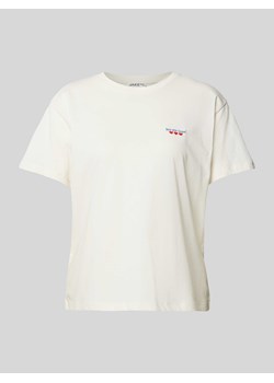 T-shirt z wyhaftowanym napisem ze sklepu Peek&Cloppenburg  w kategorii Bluzki damskie - zdjęcie 170342635