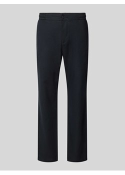 Spodnie o kroju regular fit z mieszanki lnu i bawełny z elastycznym pasem ze sklepu Peek&Cloppenburg  w kategorii Spodnie męskie - zdjęcie 170342945