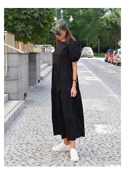 Sukienka Lissa z popeliny o szerokim kroju czarna ze sklepu forseti.net.pl w kategorii Sukienki - zdjęcie 170343365