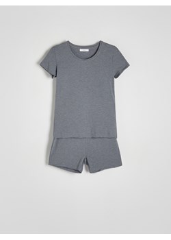 Reserved - Dwuczęściowa piżama z wiskozą - szary ze sklepu Reserved w kategorii Piżamy damskie - zdjęcie 170382635
