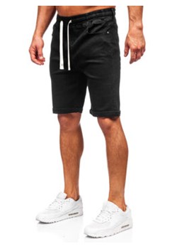 Czarne krótkie spodenki jeansowe męskie Denley 8108 ze sklepu Denley w kategorii Spodenki męskie - zdjęcie 170393598