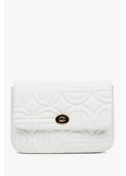 Estro: Mała biała torebka damska ze złotym łańcuszkiem ze sklepu Estro w kategorii Kopertówki - zdjęcie 170395316