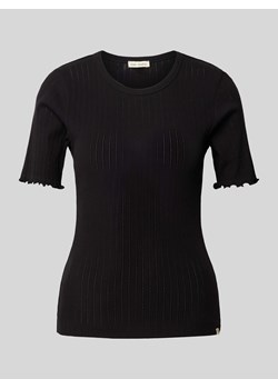 T-shirt z prążkowanym,okrągłym dekoltem model ‘Ella’ ze sklepu Peek&Cloppenburg  w kategorii Bluzki damskie - zdjęcie 170395436