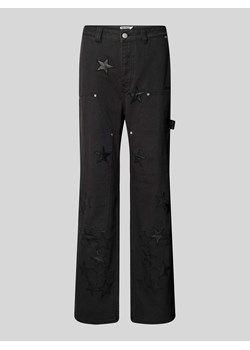 Jeansy o kroju baggy fit z naszywkami z motywem ze sklepu Peek&Cloppenburg  w kategorii Jeansy damskie - zdjęcie 170397077