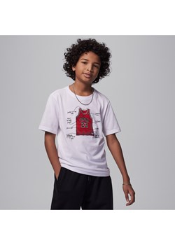 T-shirt dla dużych dzieci z nadrukiem Jordan - Biel ze sklepu Nike poland w kategorii T-shirty chłopięce - zdjęcie 170398259