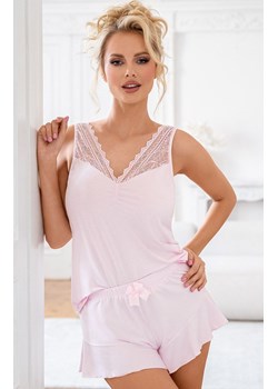 Piżama damska na szerokich ramiączkiem i z krótką nogawką Amelia, Kolor róż pudrowy, Rozmiar S, Donna ze sklepu Primodo w kategorii Piżamy damskie - zdjęcie 170398746