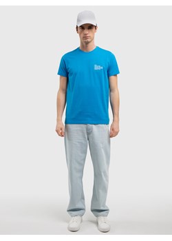 Koszulka męska bawełniana z nadrukiem na piersi niebieska Syrys 401 ze sklepu Big Star w kategorii T-shirty męskie - zdjęcie 170399915