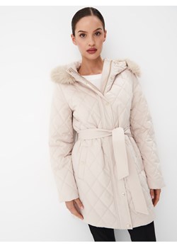 Mohito - Długa kurtka z kapturem - kremowy ze sklepu Mohito w kategorii Kurtki damskie - zdjęcie 170403555