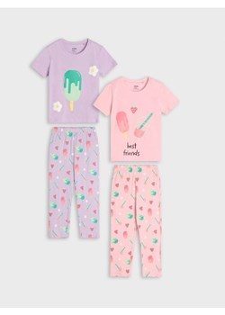 Sinsay - Piżamy 2 pack - różowy ze sklepu Sinsay w kategorii Piżamy dziecięce - zdjęcie 170404246
