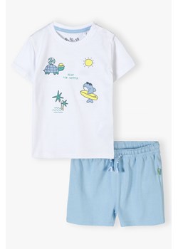 Bawełniany wakacyjny komplet niemowlęcy - t-shirt + szorty ze sklepu 5.10.15 w kategorii Komplety niemowlęce - zdjęcie 170405179