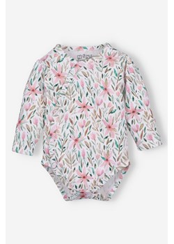 Body kopertowe PINK FLOWERS z bawełny organicznej w kwiatki ze sklepu 5.10.15 w kategorii Body niemowlęce - zdjęcie 170405276