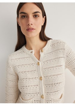 Reserved - Sweter z kieszeniami - kremowy ze sklepu Reserved w kategorii Swetry damskie - zdjęcie 170405819