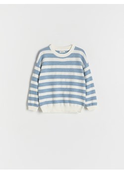 Reserved - Sweter oversize w paski - jasnoniebieski ze sklepu Reserved w kategorii Bluzy i swetry - zdjęcie 170405948