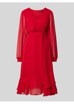 Sukienka koktajlowa o długości do kolan z wiązanym paskiem ze sklepu Peek&Cloppenburg  w kategorii Sukienki - zdjęcie 170406569
