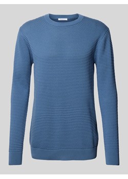 Sweter z dzianiny z prążkowanymi wykończeniami model ‘VAGN’ ze sklepu Peek&Cloppenburg  w kategorii Swetry męskie - zdjęcie 170406617