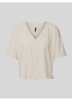 Bluzka z mieszanki wiskozy i lnu z dekoltem w serek model ‘JESMILO’ ze sklepu Peek&Cloppenburg  w kategorii Bluzki damskie - zdjęcie 170406776