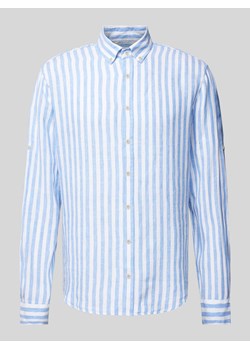 Koszula lniana o kroju modern fit z kołnierzykiem typu button down model ‘Dirk’ ze sklepu Peek&Cloppenburg  w kategorii Koszule męskie - zdjęcie 170406855