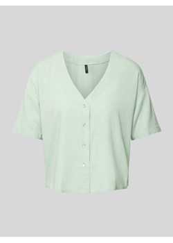 Bluzka z mieszanki wiskozy i lnu z dekoltem w serek model ‘JESMILO’ ze sklepu Peek&Cloppenburg  w kategorii Bluzki damskie - zdjęcie 170407055