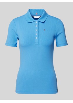 Koszulka polo o kroju slim fit z efektem prążkowania ze sklepu Peek&Cloppenburg  w kategorii Bluzki damskie - zdjęcie 170407316