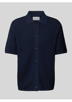 Koszulka polo o kroju regular fit z ażurowym wzorem ze sklepu Peek&Cloppenburg  w kategorii T-shirty męskie - zdjęcie 170407415