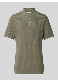 Koszulka polo o kroju regular fit ze ściegiem warkoczowym model ‘Karl’ ze sklepu Peek&Cloppenburg  w kategorii T-shirty męskie - zdjęcie 170407529