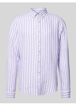 Koszula lniana o kroju modern fit z kołnierzykiem typu button down model ‘Dirk’ ze sklepu Peek&Cloppenburg  w kategorii Koszule męskie - zdjęcie 170407576