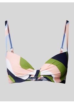 Top bikini z nadrukiem na całej powierzchni model ‘WAVE BEACH’ ze sklepu Peek&Cloppenburg  w kategorii Stroje kąpielowe - zdjęcie 170408066