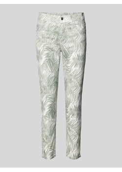 Spodnie materiałowe o kroju slim fit z nadrukiem na całej powierzchni model ‘Ornella’ ze sklepu Peek&Cloppenburg  w kategorii Spodnie damskie - zdjęcie 170408479