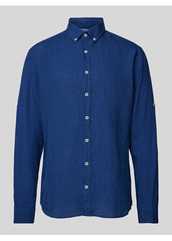 Koszula lniana o kroju modern fit z kołnierzykiem typu button down model ‘Dirk’ ze sklepu Peek&Cloppenburg  w kategorii Koszule męskie - zdjęcie 170408676