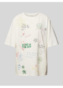 T-shirt z nadrukiem z motywem i napisem ze sklepu Peek&Cloppenburg  w kategorii Bluzki damskie - zdjęcie 170408799