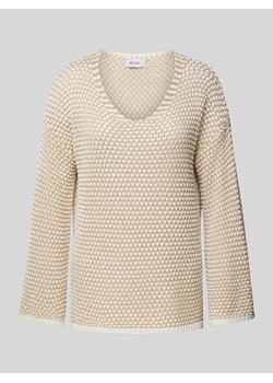 Sweter z dzianiny z dodatkiem wiskozy i fakturowanym wzorem ze sklepu Peek&Cloppenburg  w kategorii Swetry damskie - zdjęcie 170408828
