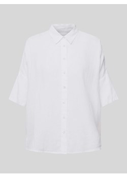 Bluzka lniana z listwą guzikową na całej długości ze sklepu Peek&Cloppenburg  w kategorii Koszule damskie - zdjęcie 170408979