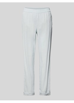 Spodnie lniane o kroju regular fit z elastycznym pasem ze sklepu Peek&Cloppenburg  w kategorii Spodnie damskie - zdjęcie 170409285